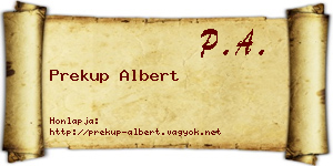 Prekup Albert névjegykártya