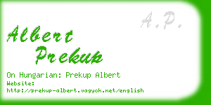 albert prekup business card